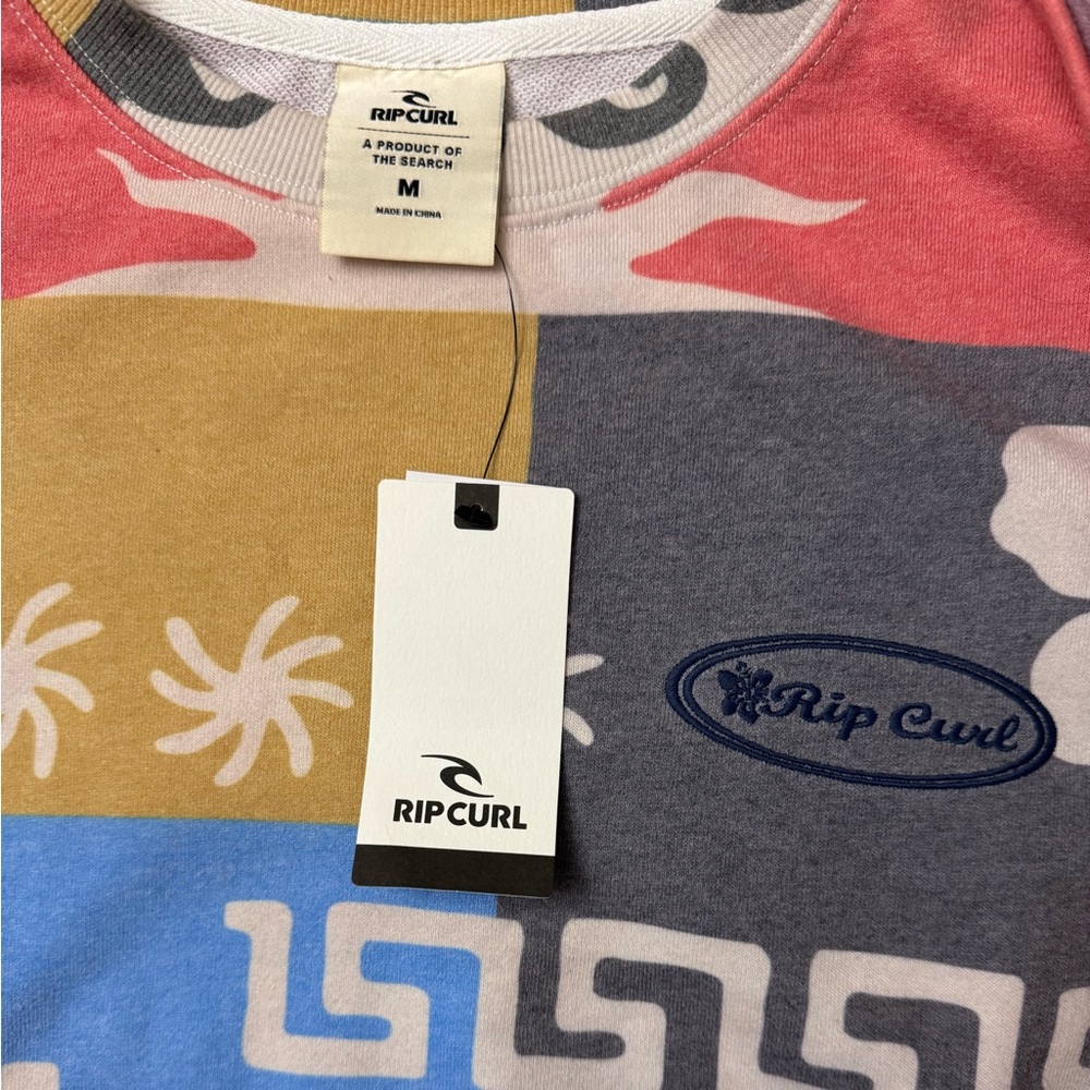 Rip Curl Keepsake Mixed Media Patchwork Fleece Sw… - image 6